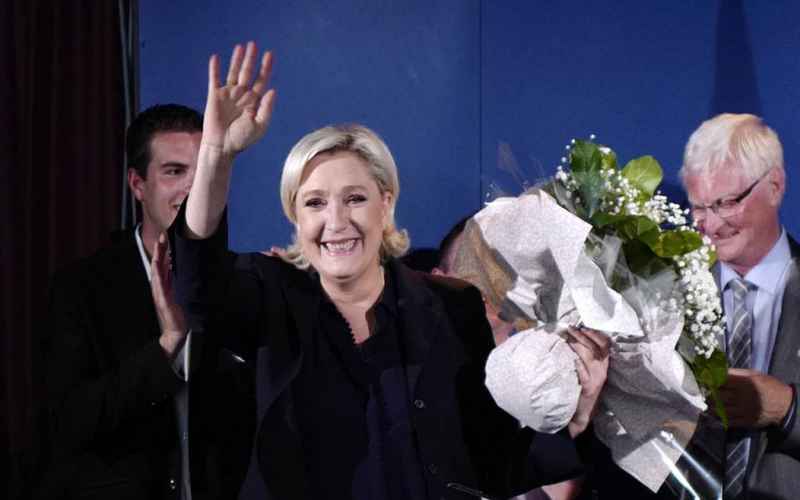  Le Pen Celebrates Early Projections Showing Her Party With Massive Win in French Assembly Election