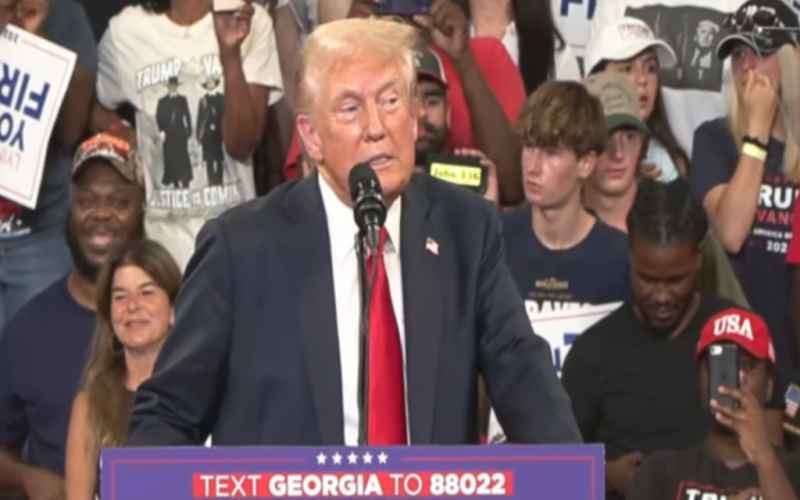  Trump Blasts Kamala Harris Over Laken Riley’s Death During Packed Atlanta Rally