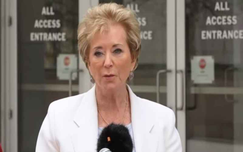  Education Secretary Linda McMahon Stuns by Crashing Dem Press Conference